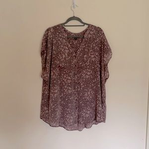 Torrid Size 3 purple floral blouse